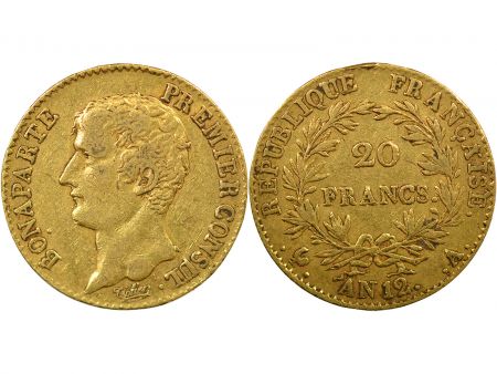 France Bonaparte Ier Consul - 20 Francs Or - An 12 A Paris