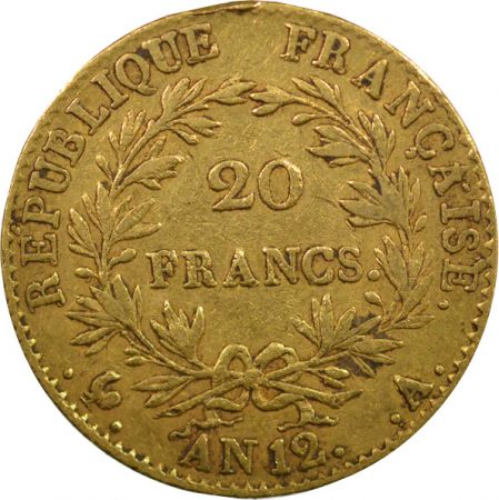 France Bonaparte Ier Consul - 20 Francs Or - An 12 A Paris