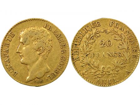 France Bonaparte Ier Consul - 20 Francs Or - An 12 A Paris