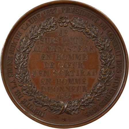 France Casimir Perier - Médaille Cuivre, Député - 1844