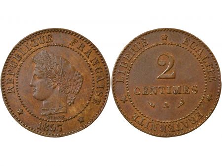 France Cérès - 2 Centimes - 1897 A Paris