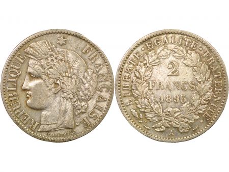 France Cérès - 2 Francs Argent, IIIe République - 1895 A Paris