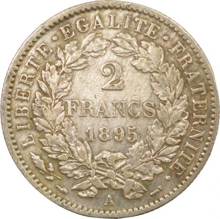 France Cérès - 2 Francs Argent, IIIe République - 1895 A Paris