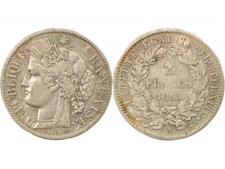 France Cérès - 2 Francs Argent, IIIe République - 1895 A Paris