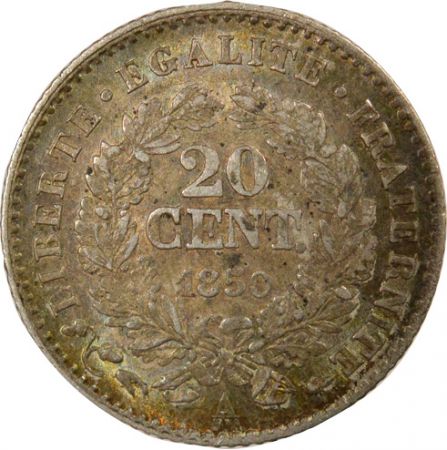 France Cérès - 20 Centimes Argent, IIe République- 1850 A Paris