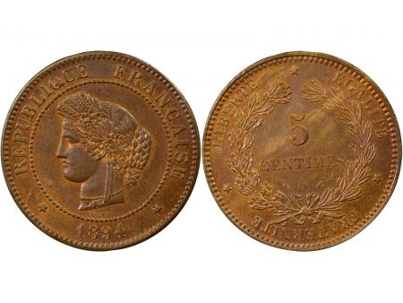 France Cérès - 5 Centimes - 1894 A Paris