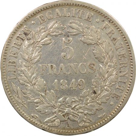 France Cérès - 5 Francs Argent 1849 A Paris - Argent