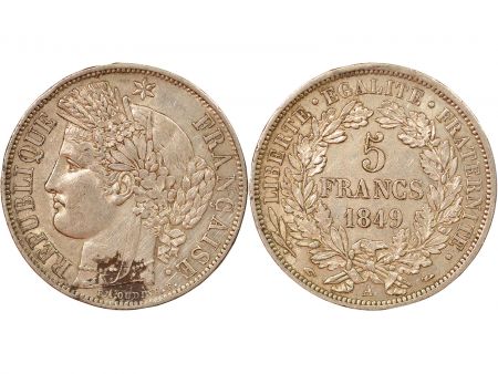 France Cérès - 5 Francs Argent 1849 A Paris - Argent