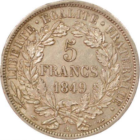 France Cérès - 5 Francs Argent 1849 A Paris - Argent