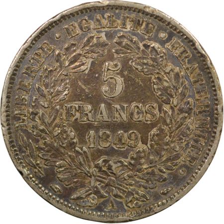 France Cérès - 5 Francs Argent 1849 A Paris - Argent