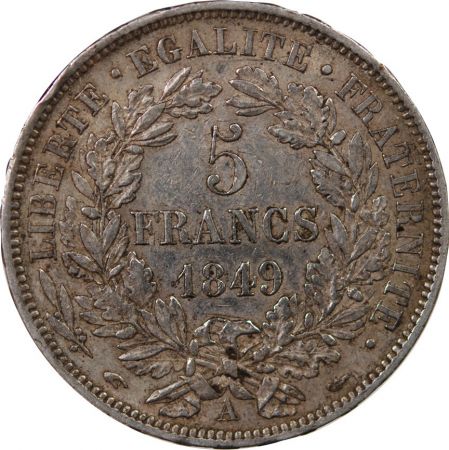 France Cérès - 5 Francs Argent 1849 A Paris