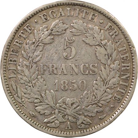 France Cérès - 5 Francs Argent 1850 A Paris - Argent