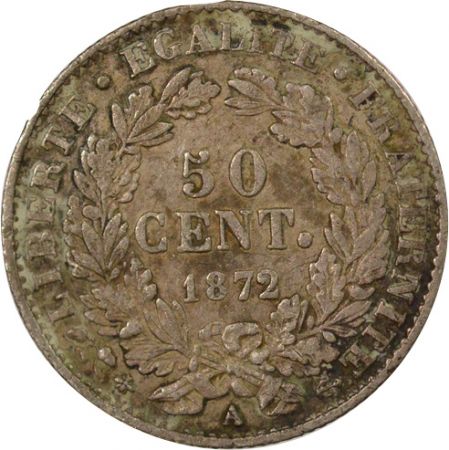 France Cérès - 50 Centimes Argent, IIIe République- 1872 A Paris