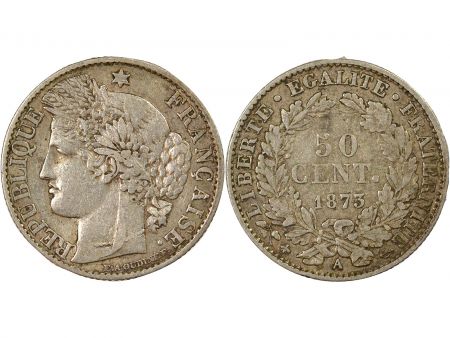 France Cérès - 50 Centimes Argent, IIIe République- 1873 A Paris