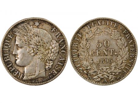 France Cérès - 50 Centimes Argent, IIIe République- 1895 A Paris