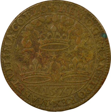 France Chambre des Comptes de Bretagne, Henri III - Jeton Laiton - 1577