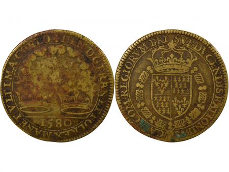 France Chambre des Comptes de Bretagne, Henri III - Jeton Laiton - 1580