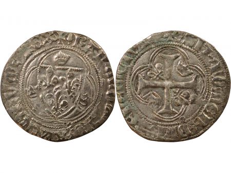 France Charles VII - Blanc à la Couronne - 1456 / 1461 La Rochelle