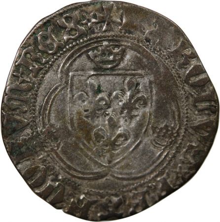 France CHARLES VIII - BLANC A LA COURONNE 1483 / 1498 ANGERS R