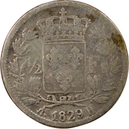 France Charles X - 1/2 Francs Argent - 1829 H La Rochelle