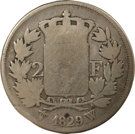 France Charles X - 2 Francs Argent - 1829 W Lille