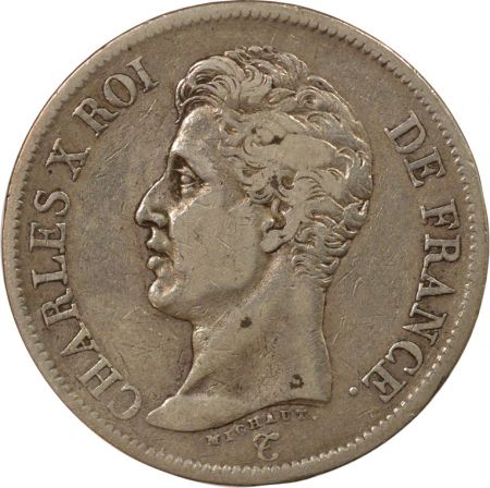 France Charles X - 5 Francs Argent, 1er Type - 1826 Ma Marseille