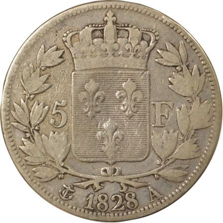 France Charles X - 5 Francs Argent, 2nd Type - 1828 A Paris