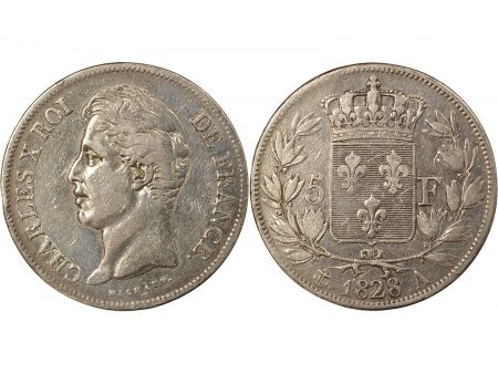 France Charles X - 5 Francs Argent, 2nd Type - 1828 A Paris