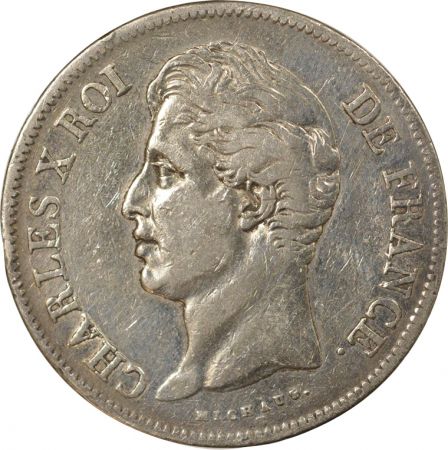 France Charles X - 5 Francs Argent, 2nd Type - 1828 A Paris