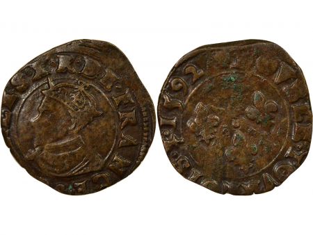 France Charles X, Prétendant - Double Tournois - 1592 S Troyes