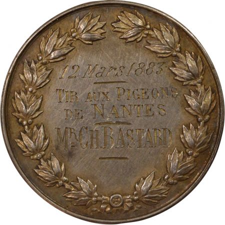 France Concours de Tir, Tir au Pigeon, Ch. Bastard - Médaille Argent -  12 Mars 1883