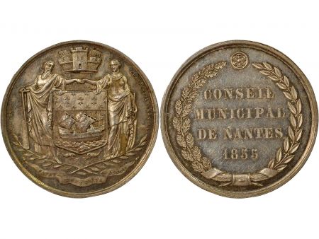 France Conseil Municipal de Nantes - Jeton Argent - 1855