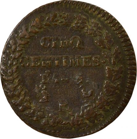 France Directoire - 5 Centimes, Dupré Grand Module - An 5 R Orléans