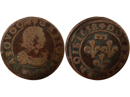 France Dombes, Gaston d\'Orléans - Double Tournois, Type 13 - 1638