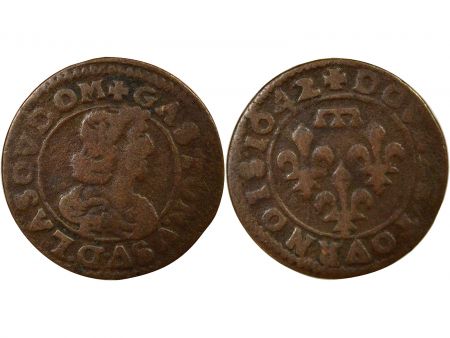 France Dombes, Gaston d\'Orléans - Double Tournois, Type 16 - 1642 Trévoux