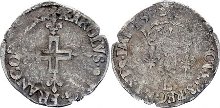 France Double Parisis Charles IX - 1572 L Bayonne - Argent