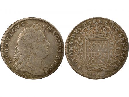 France Etats de Bretagne, Louis XIV  Jeton Argent - 1683 Vitré