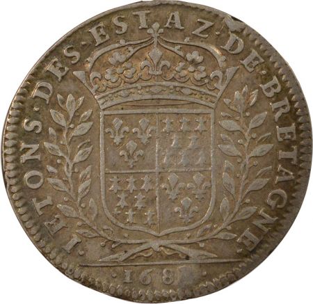 France Etats de Bretagne, Louis XIV  Jeton Argent - 1683 Vitré