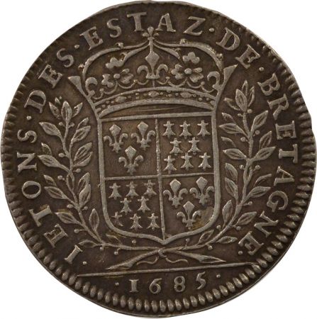 France Etats de Bretagne, Louis XIV  Jeton Argent - 1685 Dinan