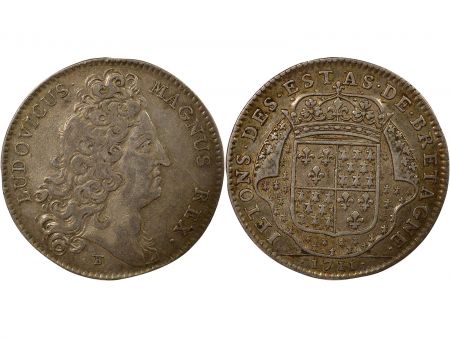 France Etats de Bretagne, Louis XIV  Jeton Argent - 1711 Dinan