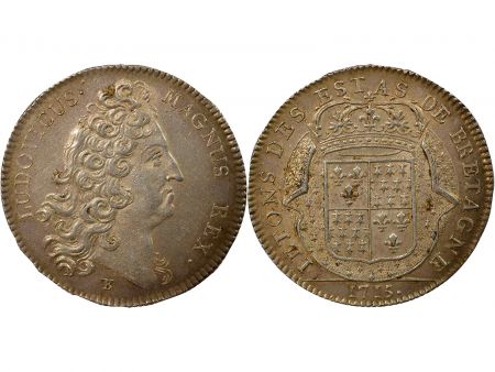 France Etats de Bretagne, Louis XIV  Jeton Argent - 1715 Saint-Brieuc