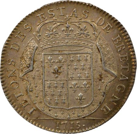 France Etats de Bretagne, Louis XIV  Jeton Argent - 1715 Saint-Brieuc