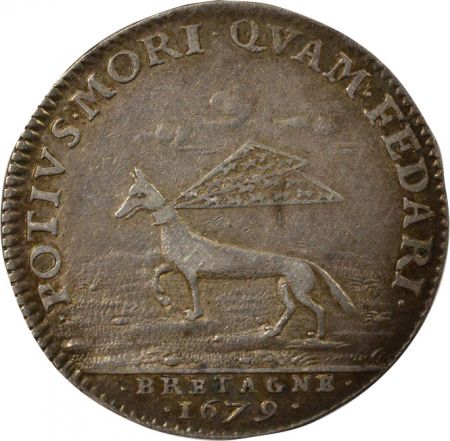 France Etats de Bretagne, Louis XIV  Jeton Argent, à l\'Hermine - 1679 Vitré