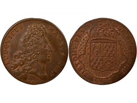 France Etats de Bretagne, Louis XIV  Jeton Cuivre - 1701 Nantes