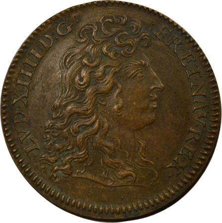 France Etats de Bretagne, Louis XIV  Jeton Cuivre, à l\'Hermine - 1679 Vitré, Refrappe