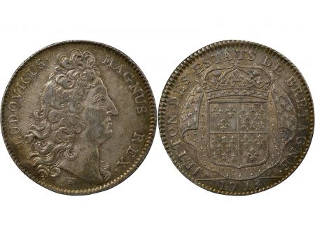 France ETATS DE BRETAGNE, LOUIS XIV  JETON ARGENT 1713 DINAN Daniel 69