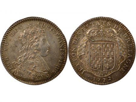 France Etats de Bretagne, Louis XV  Jeton Argent - 1722 Nantes