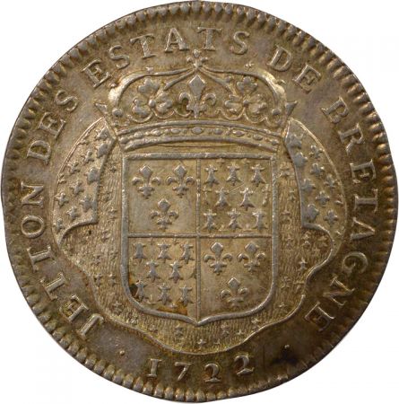 France Etats de Bretagne, Louis XV  Jeton Argent - 1722 Nantes