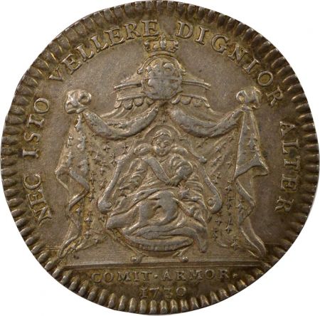 France Etats de Bretagne, Louis XV  Jeton Argent - 1730 Saint Brieuc