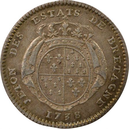 France Etats de Bretagne, Louis XV  Jeton Argent - 1738 Rennes